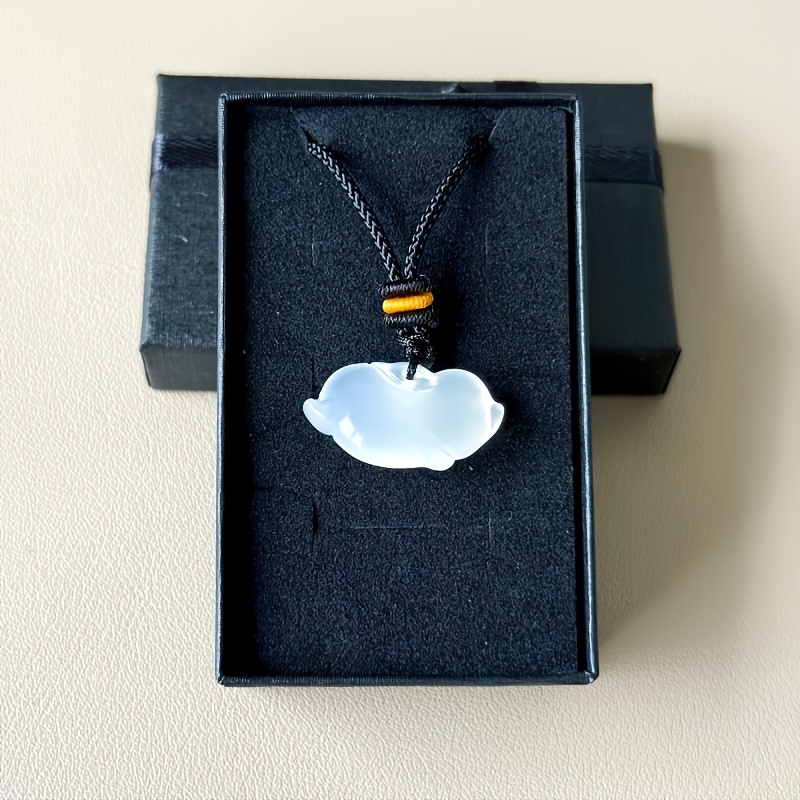 Natural White Agate Little Flying Pig Hand-Carved Pendant